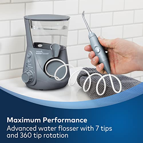 Waterpik Aquarius Water Flosser Professional For Teeth, Gums, Braces, Dental Care, Electric Power With 10 Settings, 7 Tips For Multiple Users And Needs, ADA Accepted, Gray WP-667 - Image 4