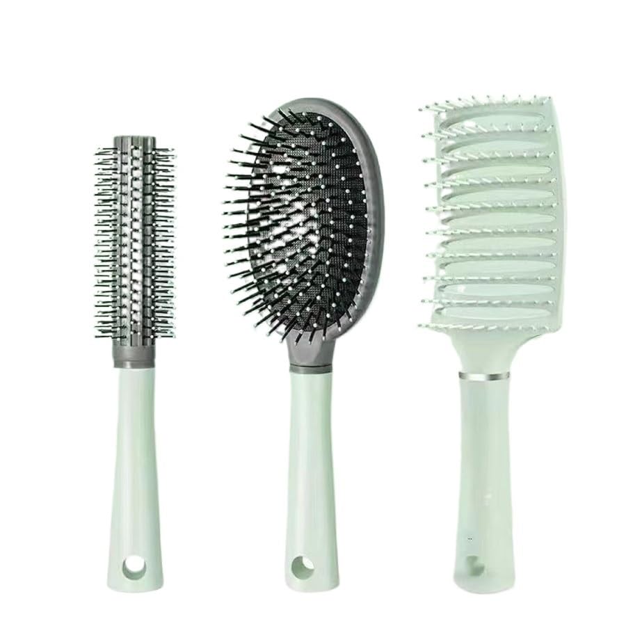 3pcs Hair Comb Set,Air Cushion, Airbag, Curly,Suitable For Daily Household Use And Salon(Green)