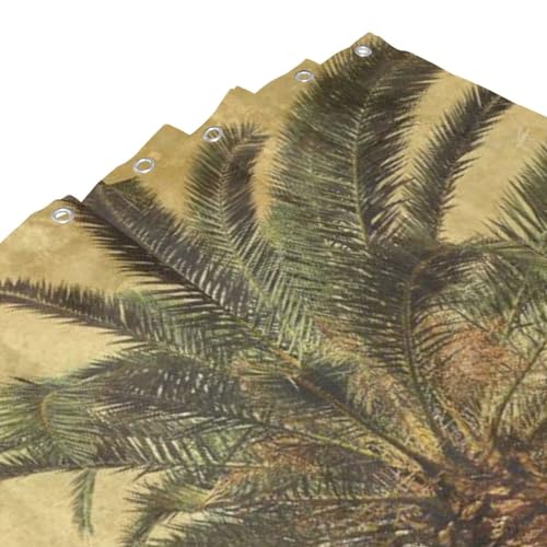 Rideau de douche imperméable tropical imprimé palmier pour décoration maison - 5