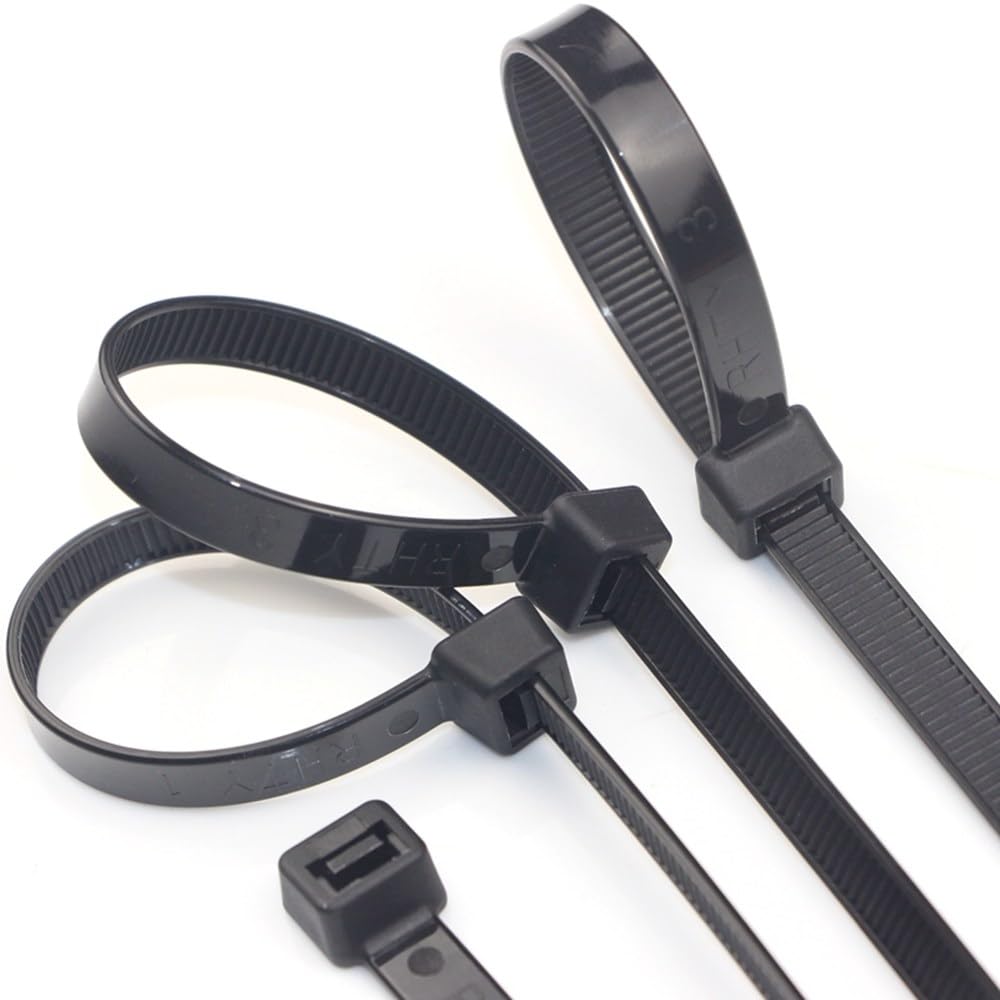 Bridas de Nailon autoblocantes de 3,6 mm de Ancho, Color Negro, 250/500 Unidades(500pcs 5x200mm)