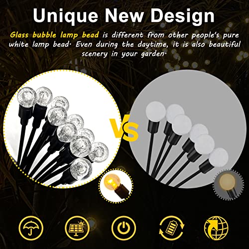 Historyoo Solar Garden Lights-Upgraded Solar Outdoor Firefly Lights, Solar Lights Outdoor Waterproof, Yard Patio Pathway Garden Decoration Lights, Solar Lights For Outside #TOP2