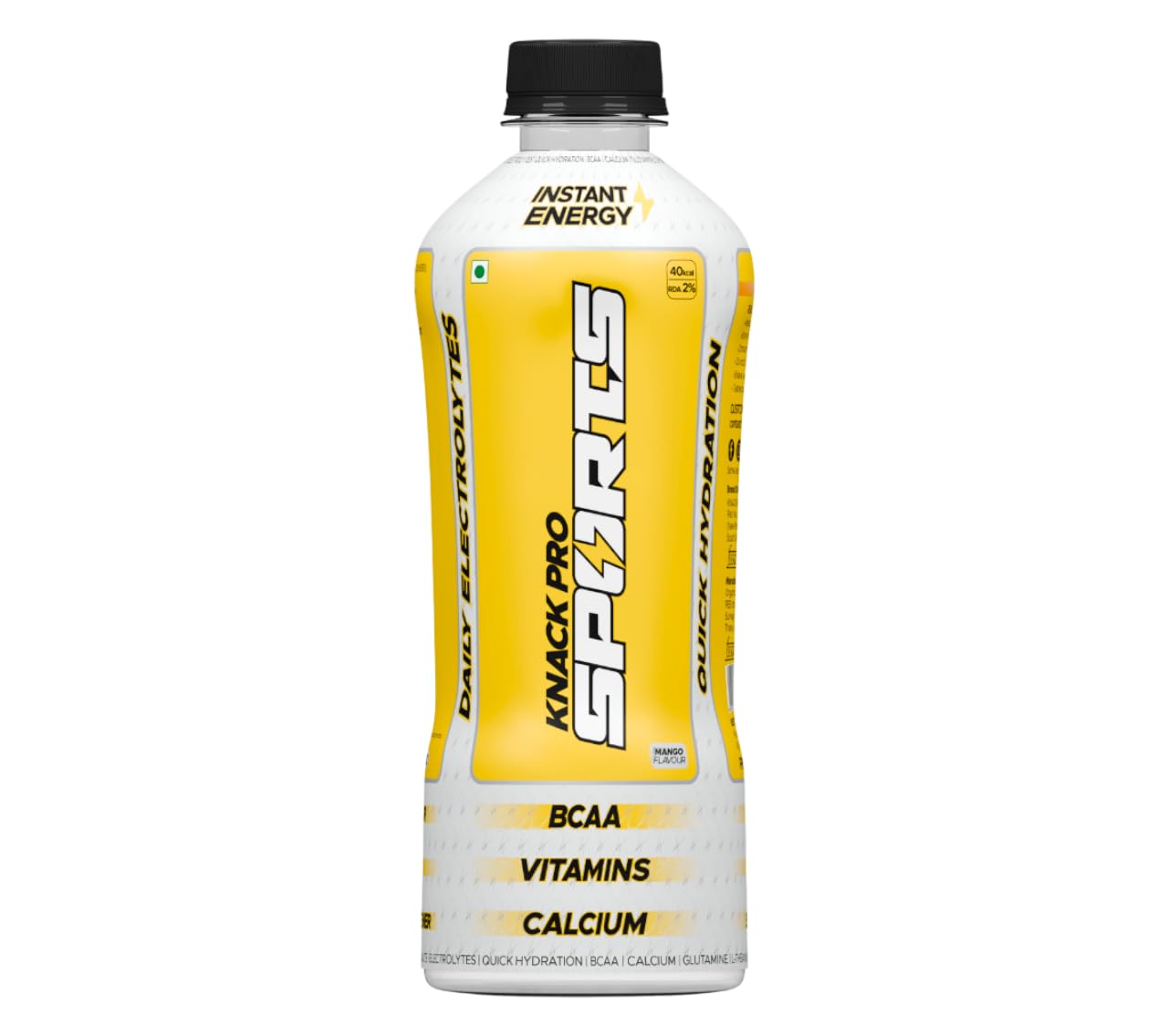 Knack Pro Sports Hydration Drink Mango Flavour 200ml | Pack of 8 | Electrolytes with BCAA Glutamine Prebiotics Vitamins B5 B6 C and Calcium | Essential Salts for Quick Recovery