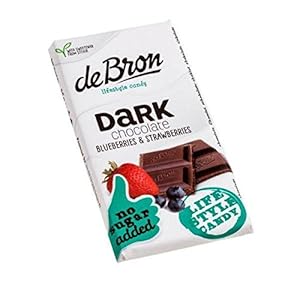 De Bron Chocoladereep Puur Strawberry & Blueberry, suikervrij