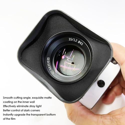 Conjunto de parasol y tapa para lente metálicos cuadrados Zyyini de 37 mm, accesorio para fotografía con cámara, color plateado miniatura 3