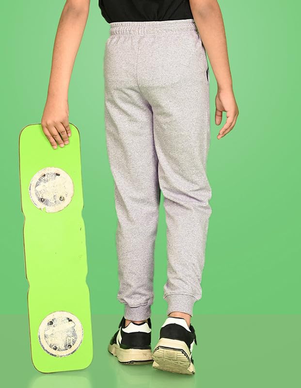 Image of Nusyl Solid Cotton Track Pants for Boys | Premium Soft Flow Joggers | Comfortable Relaxed Fit with Ribbed Cuffs | 2-16 Years | Multiple Colors
