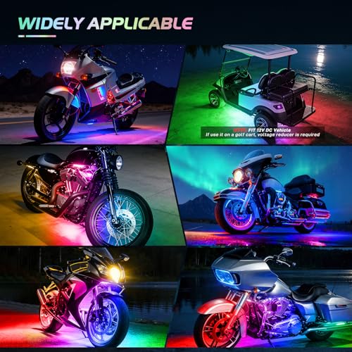 Image of Nilight 8PCS Motorcycle Dream Color LED Light Kits with APP&Remote Control