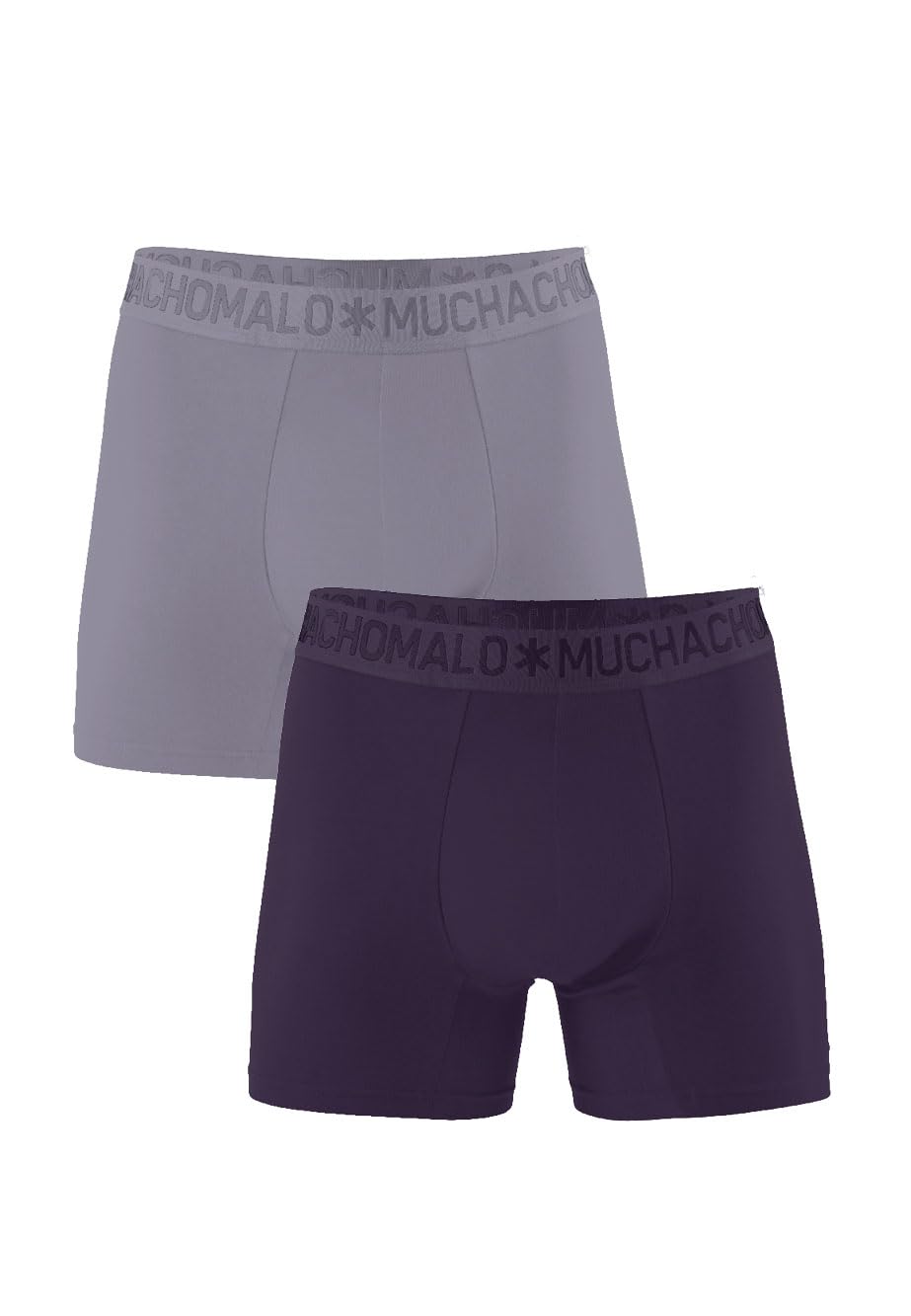 Muchachomalo Calzoncillos para Hombre, Ropa Interior Lisa de Algodón para Hombre, Pack de 2 Unidades, Bóxers Lisos de Corte Clásico con Cintura Elástica