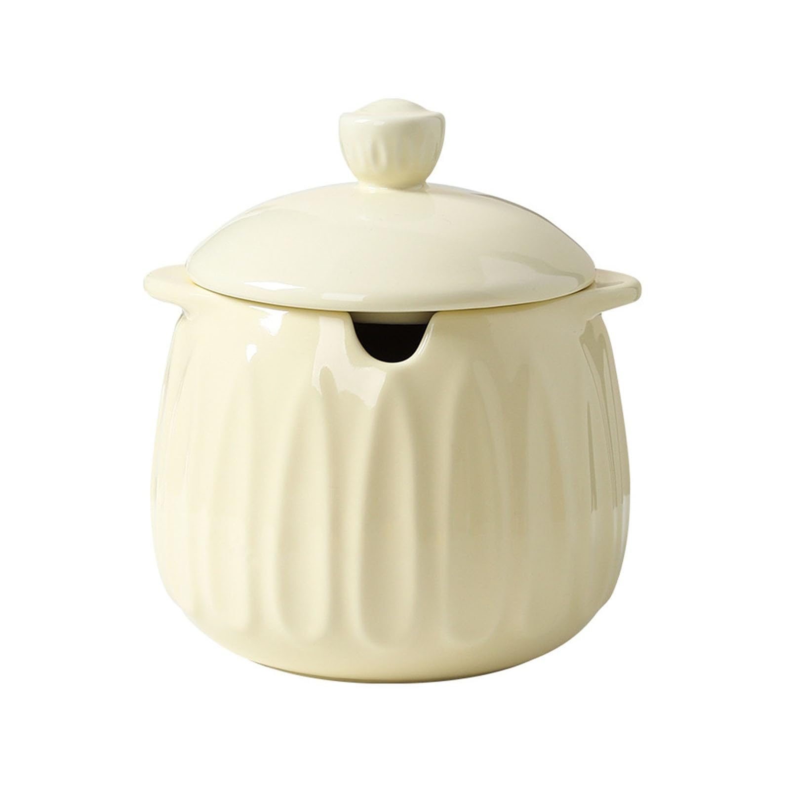 Pentola per Salsa di Soia in Ceramica da Cucina Barattolo di strutto in ceramica con coperchio Cucchiaio condimento sale olio peperoncino per Uso Cucina