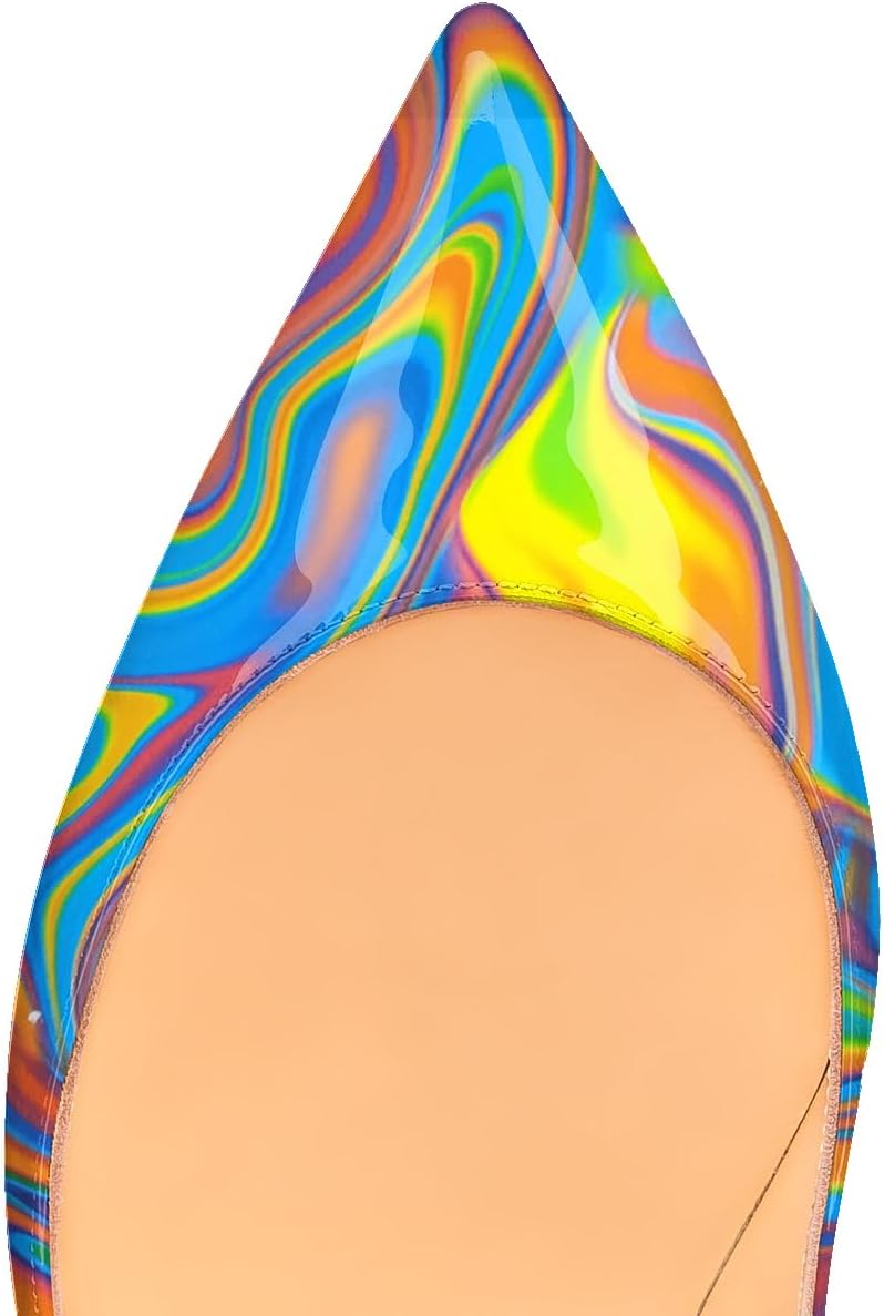 Womens Closed Pointed Toe High Heels Slip On Stiletto Pumps Dress Wedding Shoes 4-Inch - Image 5