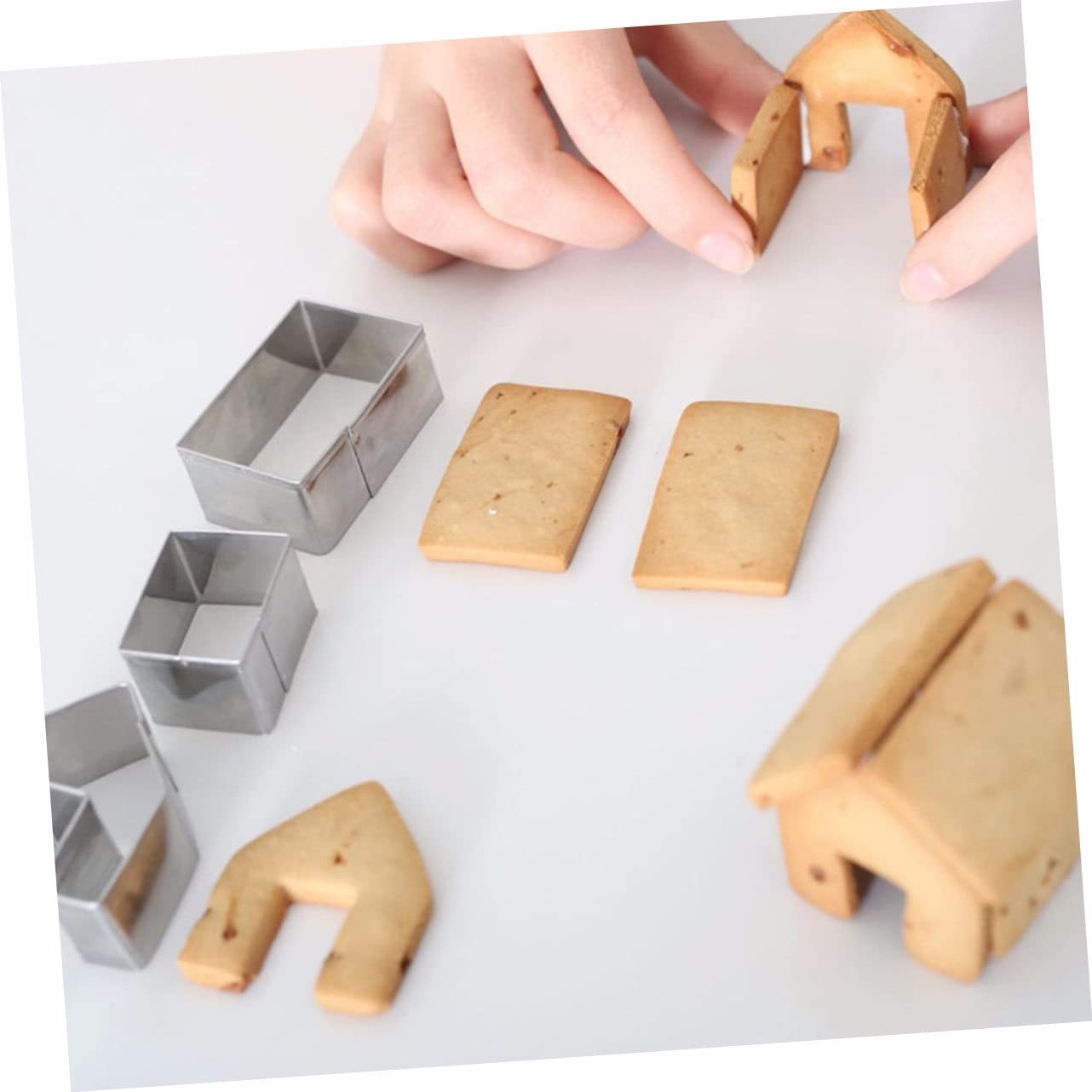 5juegos Molde para Pastel Casa de Jengibre Mini para Galletas Navideñas Cortador de Galletas DIY para Hornear