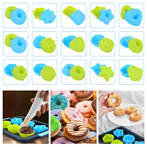 Duerer Silicone Bakeware Set, Cake Molds for Baking, Nonstick Baking Pans Tray, Food Grade Donuts Toast Muffin Pizza Tiramisu Mold Best Gift for Party, BPA Free