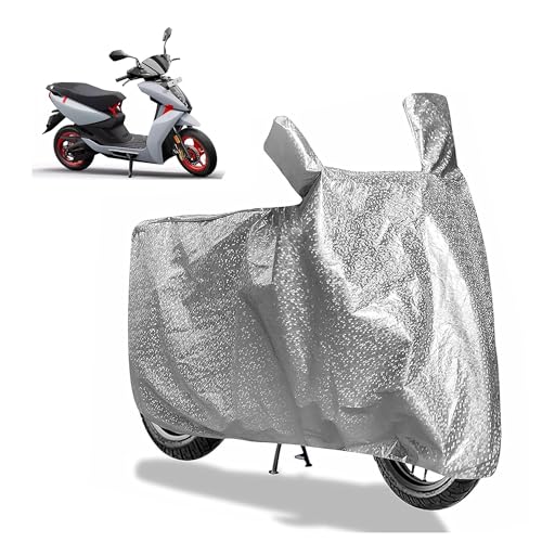 Image of Sulfar Bike Cover for Ather 450S / 450 Apex (EV) (Electric Scooter) | Waterproof, Dustproof & UV Protected | All Weather Two Wheeler Cover (Silver) New 2026 Variants