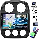 [8 Core 4+64G] Upgrade Android Radio for Jeep Compass Patriot 2010-2016, 9 inch IPS Touchscreen Carplay Stereo - 3D Car Model, Cooling Fan, 5G/WiFi, DSP Hi-Res, Custom UI Design + Backup Camera