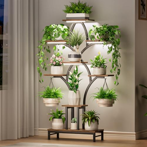 Plant Stand Indoor with 4 Grow Lights - 63" Tall Plant Shelf- 8 T...
