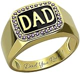 Getname Men's DAD Sterling Silver Ring - Fathers Day Gift with Personalized Engraving & Birthstone