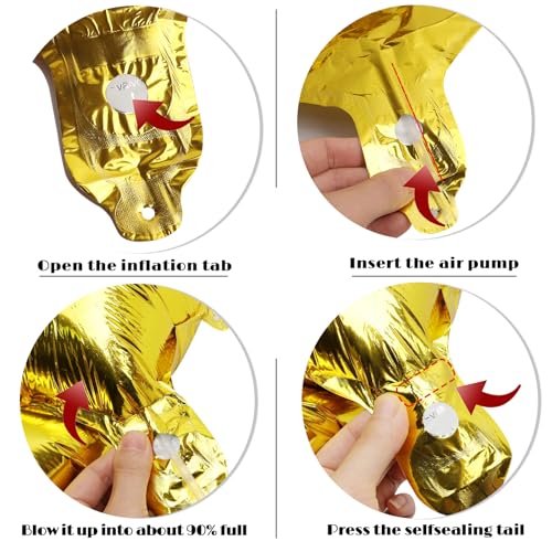 Image of Gold 5 Balloon, Number Balloon 40 Inch, Gold and Black Party Supplies, 5th Birthday Balloon Decorations, 5 Number Balloons, Number 5 Balloon