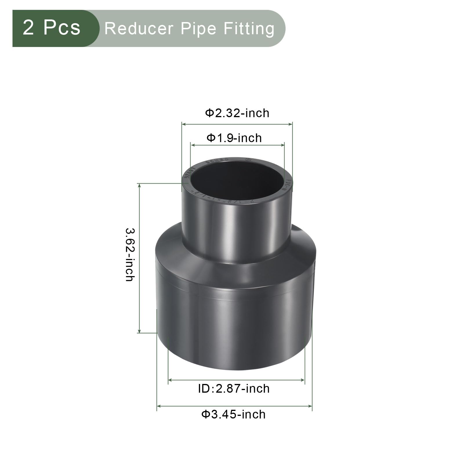 YOKIVE 2 Pcs UPVC Reducer Fitting, Straight Adapter Connector Connect Pipe Socket Schedule 80, Great for Bathroom Kitchen - Image 2