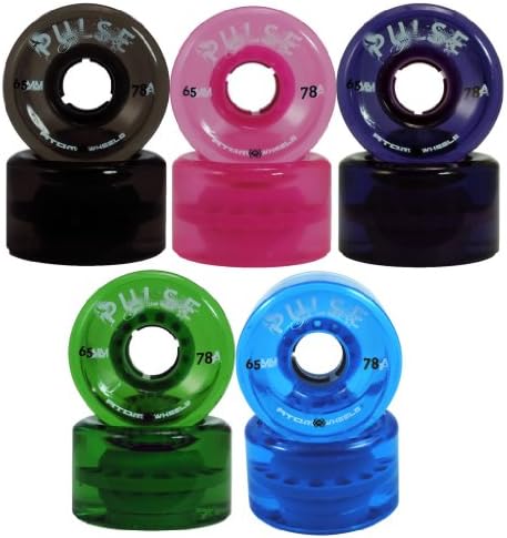 Atom Skates Quad Roller Wheels/Outdoor/Hardness 78A / Black Pulse / 4pk