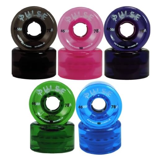Atom Skates Quad Roller Wheels/Outdoor/Hardness 78A / Black Pulse / 4pk
