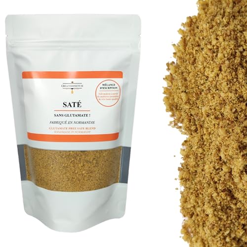 Especias Satay (200 g) - Sin glutamato - Hecho a mano en Normandía - Mezcla excepcional - Sin aditivos, colorantes, conservantes, sin irradiar