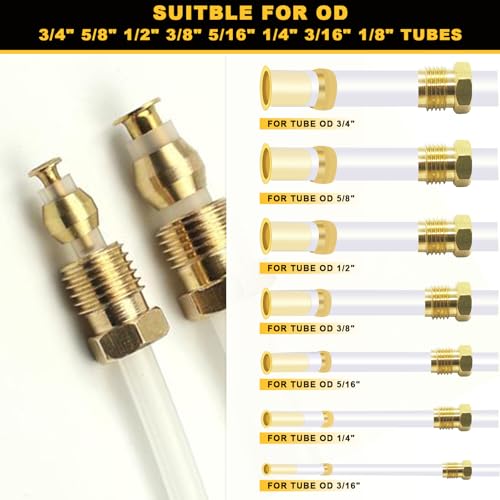 Image of Siptenk 320PCS Brass Compression Sleeves Ferrules Inserts Fittings Kit