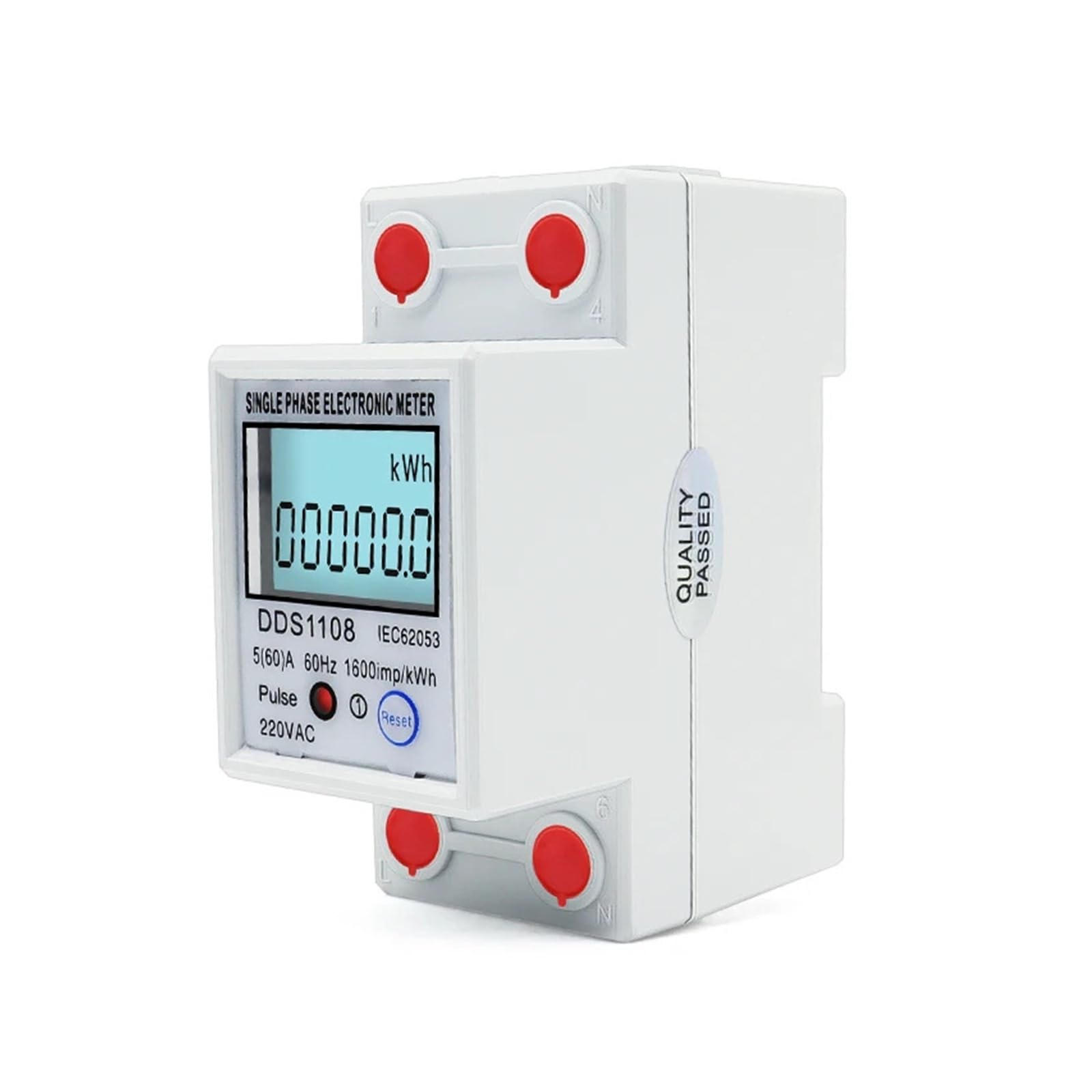 contatore Elettrico LCD 220VAC con retroilluminazione Digitale monofase Reset Zero contatore di energia kWh Tensione Corrente consumo energetico(DDS1108 Reset KWH)