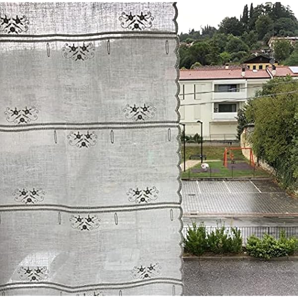 Cortina de Media Altura Visillos para Ventana y Puerta Ancho 45/60 / 90 cm Longitud Individual (axl - 1 * 90x242 cm)