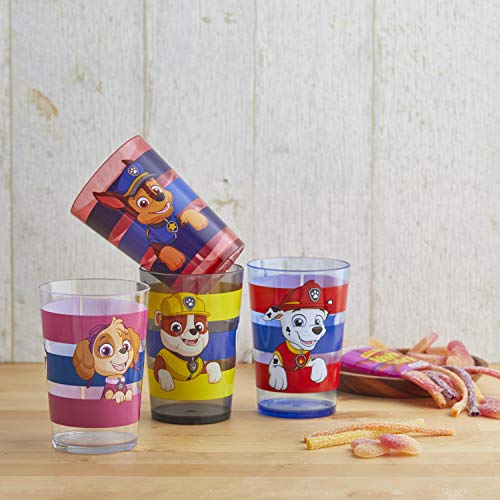 Image of Zak Designs 14.5oz PAW Patrol Nesting Tumbler Set Includes Durable Plastic Cups, Fun Drinkware is Perfect for Kids, 4pk (14.5oz, Chase & Marshall & Skye)