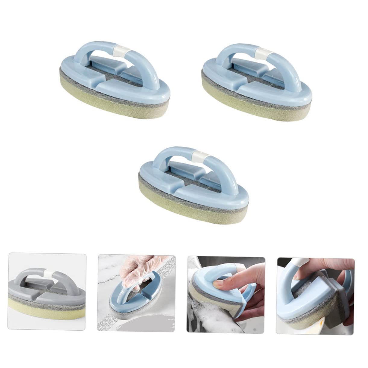 Schwämme, 3-teilige Schwamm-Scheuerbürste, Komfortgriff, Reinigungsbürste for Pool-Schwimmbadbürste, Klappbürste, Hand-Scheuerbürste