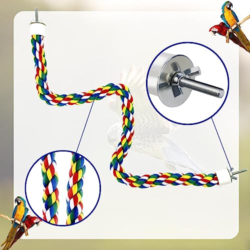 Image of 23.6 Inches Colorful Rope Perch for Bird Bungee Climbing Swing Parrot (Pack of 2)