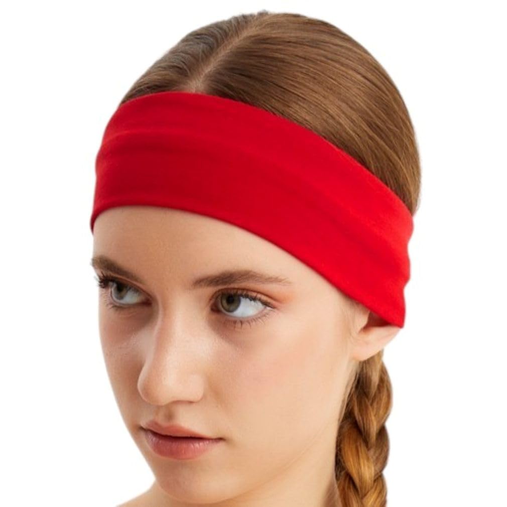 BABYGIZ Headbands for Women & Men – Soft Cotton Stretchy Wide Headband, Non-Slip Sweat Band for Workout, Running & Yoga