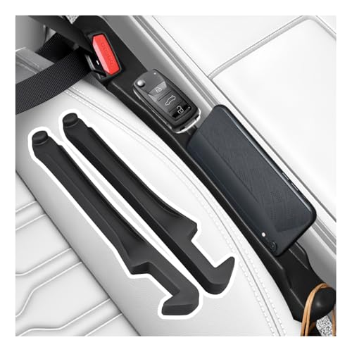 TSIEBRV 3 in 1 Car Seat Gap Filler 2 Pack,2026 Upgraded Car Side Seat Gap Filler with Organizer Slot & Hook,Universal in Between Cars Seats Catcher Cars Accessories to Avoid Item Drop