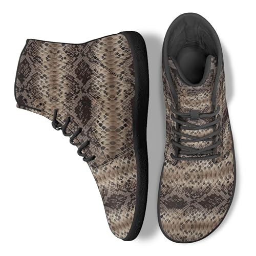 Image of Fashion Print Womens Mens High Top Barefoot Sneakers Flat Shoes
