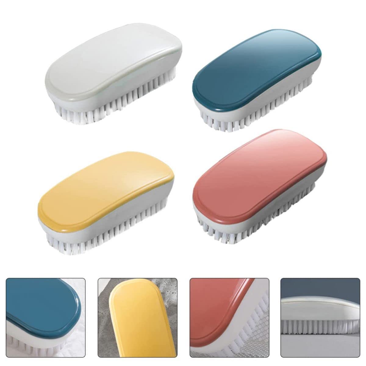 Cepillos para Fregar la Ropa, Cepillo para Ropa, Zapatos, cepillos de Limpieza para el hogar, Cepillo para Limpiar el baño, Cepillo de Mano de Limpieza económico de Fibra de Nailon, Azul
