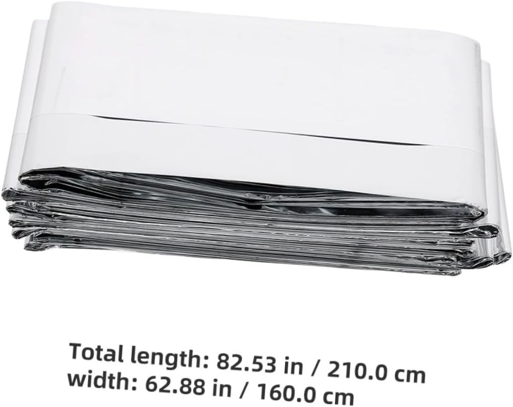 Garneck 4pcs Outdoor Emergency Blanket Set, Silver Reflective Aluminum Foil Thermal Insulation Sheets, Windproof Camping Survival Blankets for Outdoor Warming and Emergency Use