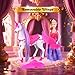 BYCICI Magic Light Unicorn & Princess Doll, Unicorn Toys for Girls 3-6, Christmas Birthday Gifts for Kids Girls Aged 3 4 5 6 7 8