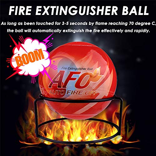 Fire Extinguisher Ball - AFO Automatic Self-Activation Fire Ball With Wall Mounting Bracket Fire Suppression Device