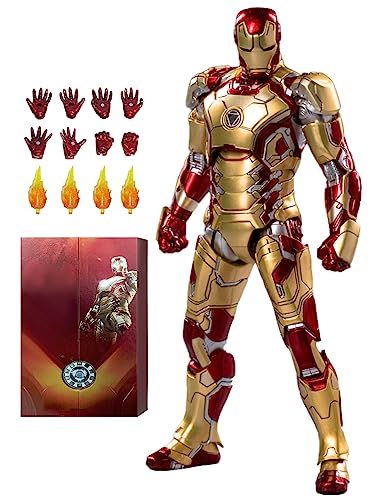 OVONNI 7 Inch MK42Ironman(1/10 Scale) Action Figure,Exquisite Painting Collectible Figure with Lots of Accessories