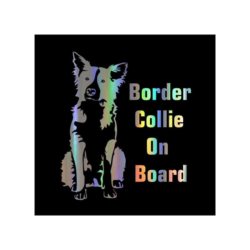 Border Collie On Board Car Sticker Automobiles Motorcycles Exterior Accessories 17cm*15cm(Laser)
