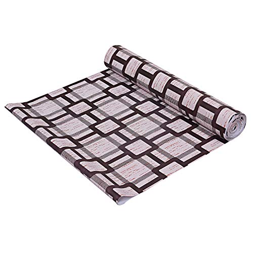 Image of Kuber Industries PVC Wardrobe Kitchen Drawer Shelf Mat 10 Mtr Roll (Brown) -CTKTC028886, Standard