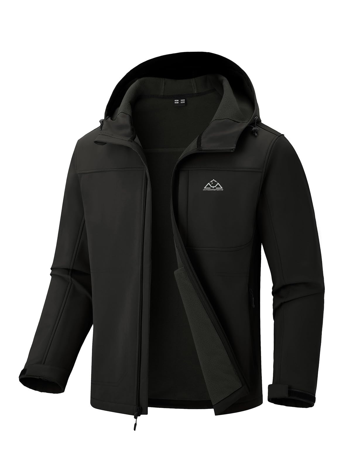 Rdruko Mens Winter Jackets Fleece Lined Hooded Water Resistant Insulated Windbreaker Softshell Jacket for Outdoor Hiking