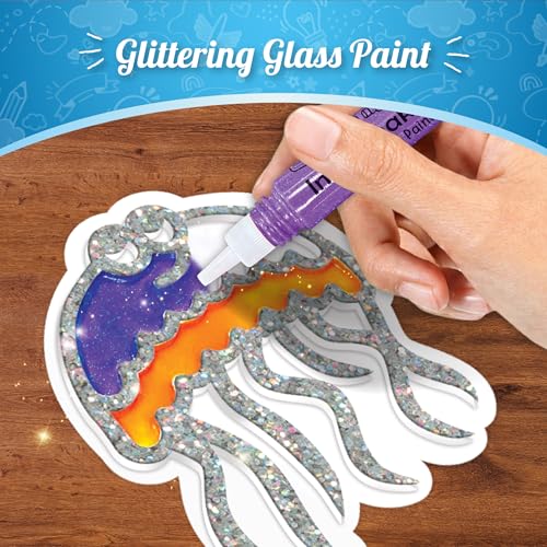 Image of Imagimake DIY Jelly Stickers - Ocean | 3D Gel Stickers Craft Kit for Kids | Window, Bottle & Mug Decoration | Non-Toxic Glass Paints | Age 3+