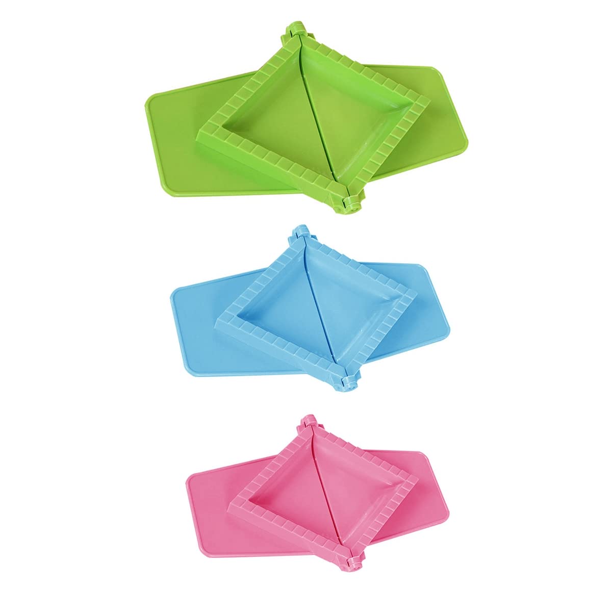 WDhomLT 3pcs Dumpling Square Empanada Press Dumpling Mold Set and Cutter Stainless Steel Dumpling Maker for Chinese Wonton Pie Ravioli Wrapper Pastry Dough Cutter Mold Ravioli Dumpling Mold, One Size