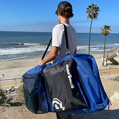 eBodyboarding Large 2-3 Bodyboard Backpack Board Bag | Perfect Family Boogie or Skimboard Bagg -Blue - Thumbnail 3