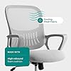 SMUG Ergonomic Chair Computer Gaming with Arms, Home Office Desk with Wheels, Mid-Back Task Rolling with Lumbar Support, Comfy Mesh Swivel Executive, 18.5" D x 20.08" W x 41.5" H, Grey #3