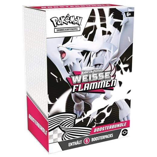 Pokémon-Sammelkartenspiel: Boosterbundle Karmesin & Purpur – Weiße Flammen (6 Boosterpacks)
