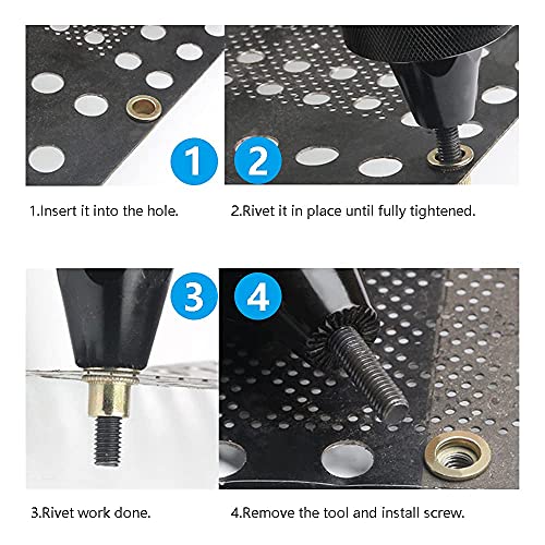 Vrupin NUT-01 100Pcs-Rivet Nuts,3/8"-16 Carbon Steel Unc Rivet Nut Assortment Kit thumb #5