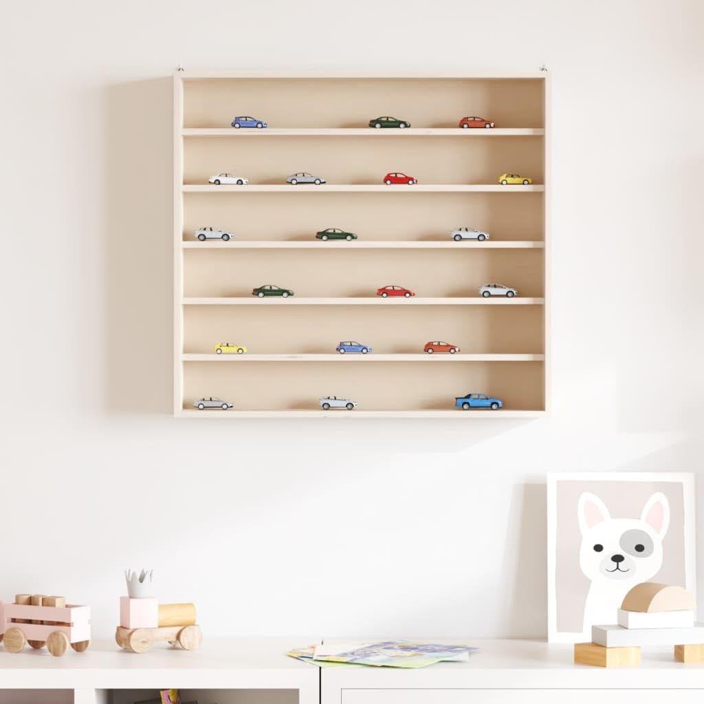 Wandregal aus Holz mit 6 Regalböden 60x8,5x55 cm Schwebendes Regal für Bücher Deko und Aufbewahrung im Wohnzimmer Schlafzimmer und Badezimmer