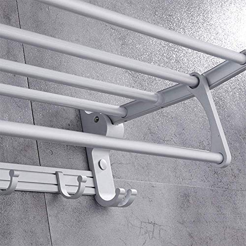 Porte-serviettes en aluminium spatial argenté éclatant pour salle de bain - 5