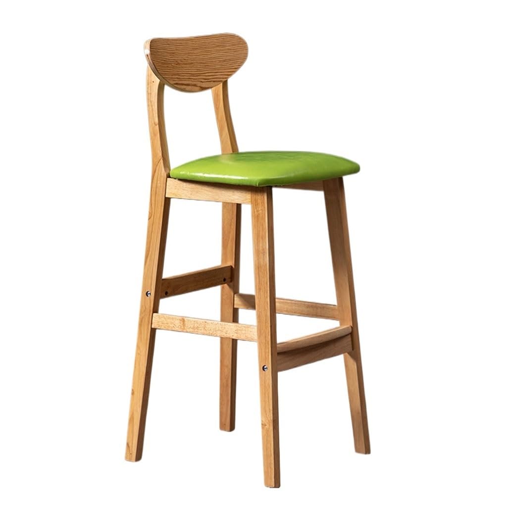 Eines D Home Bar Furniture Soli Woo Bar Chair Modern Simple Backrest Chair Bar Chair Milk Tea Store Front Bar Stool High Stools Counter Barstool(D)